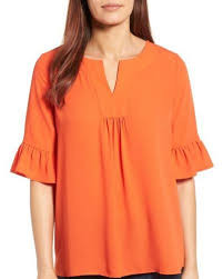 بلوز چین دار استین کوتاه