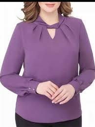 بلوز خوش دوخت پیلی دار یقه پیچ